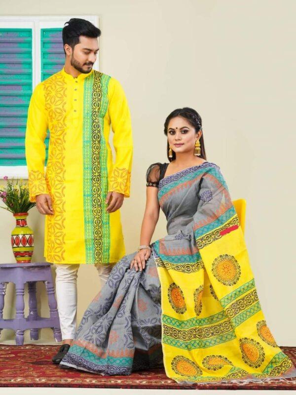 ☘ধুপিয়ান সিল্ক পাঞ্জাবি☘ধুপিয়ান সিল্ক শাড়ি
