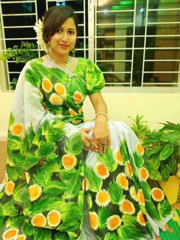 ✅হাফ সিল্ক শাড়ি