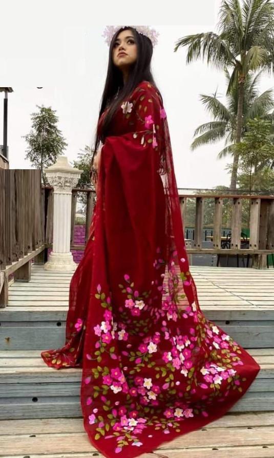 ✅হাফ সিল্ক শাড়ি