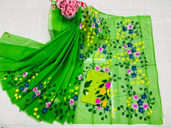 ☘হাফ সিল্ক শাড়ি