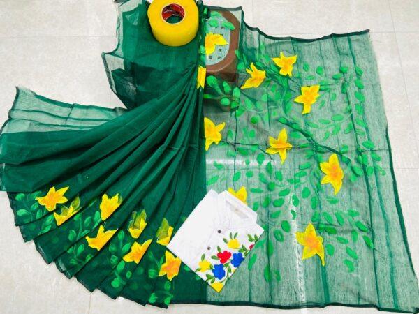 ☘হাফ সিল্ক শাড়ি