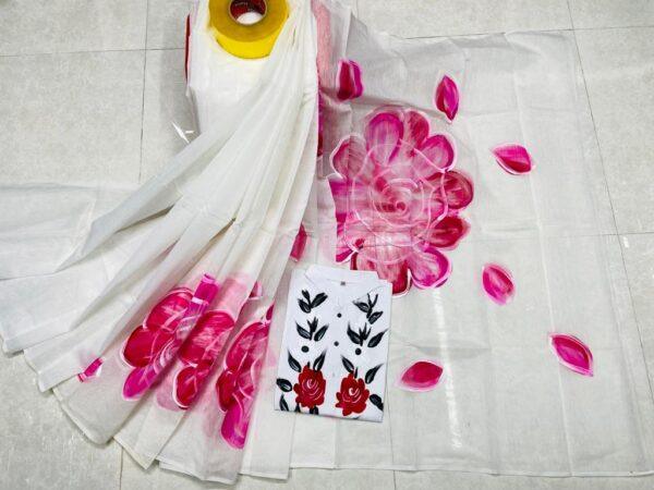 ☘হাফ সিল্ক শাড়ি