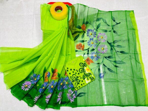 ☘হাফ সিল্ক শাড়ি