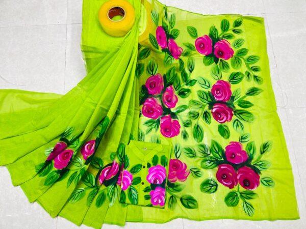 ☘হাফ সিল্ক শাড়ি