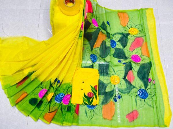 ☘হাফ সিল্ক শাড়ি