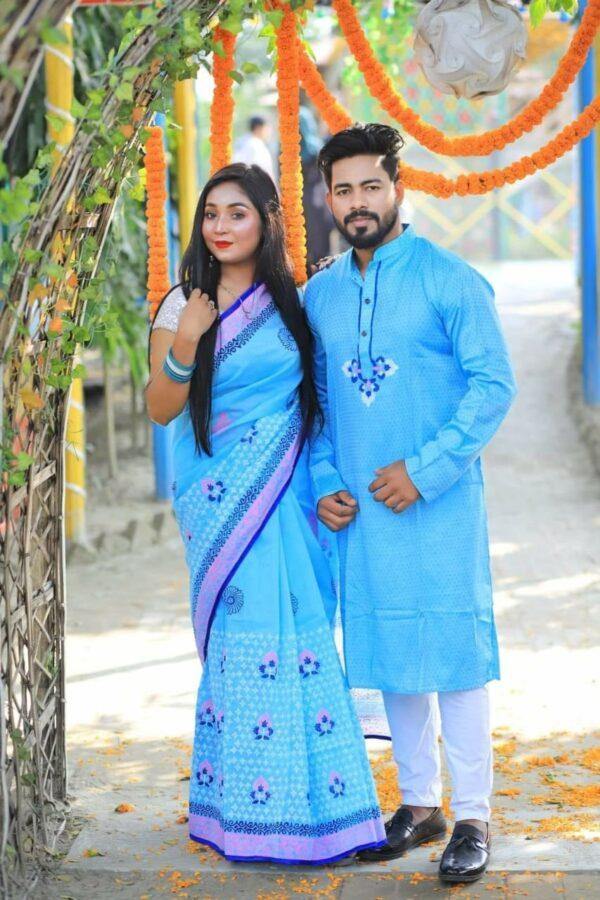 ☘ধুপিয়ান সিল্ক পাঞ্জাবি☘ধুপিয়ান সিল্ক শাড়ি