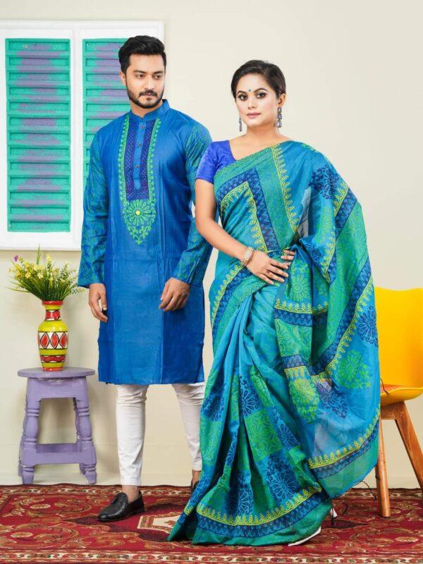 ☘ধুপিয়ান সিল্ক পাঞ্জাবি☘ধুপিয়ান সিল্ক শাড়ি