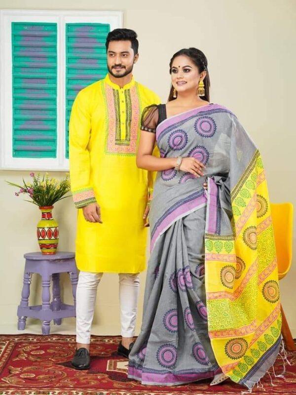 ☘ধুপিয়ান সিল্ক পাঞ্জাবি☘ধুপিয়ান সিল্ক শাড়ি