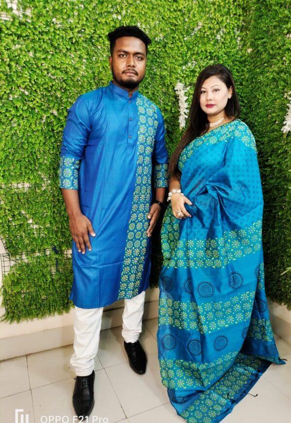 ☘ধুপিয়ান সিল্ক পাঞ্জাবি☘ধুপিয়ান সিল্ক শাড়ি
