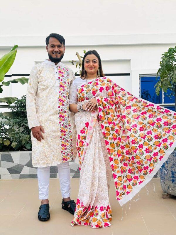 ☘ধুপিয়ান সিল্ক পাঞ্জাবি☘ধুপিয়ান সিল্ক শাড়ি