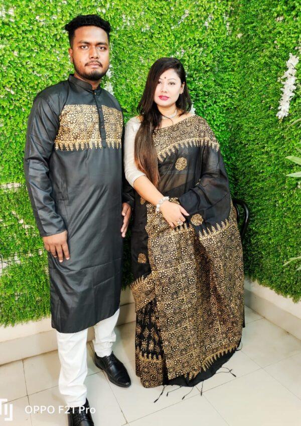 ☘ধুপিয়ান সিল্ক পাঞ্জাবি☘ধুপিয়ান সিল্ক শাড়ি