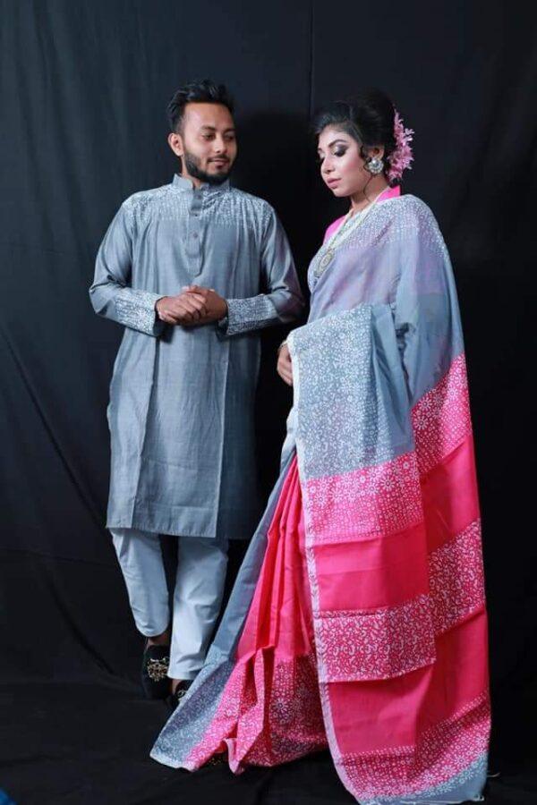 ☘ধুপিয়ান সিল্ক পাঞ্জাবি☘ধুপিয়ান সিল্ক শাড়ি
