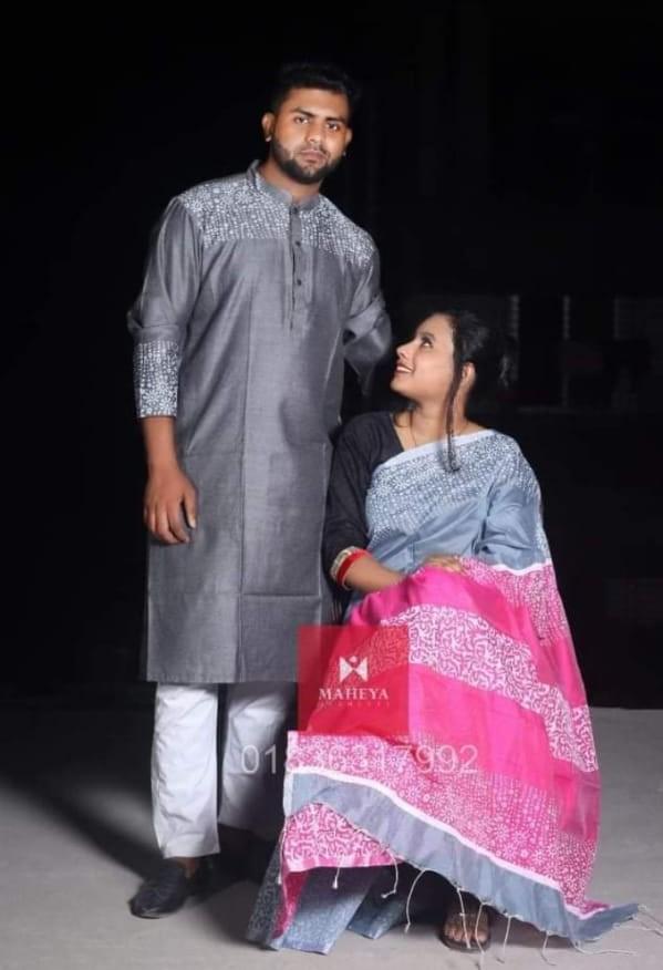 ☘ধুপিয়ান সিল্ক পাঞ্জাবি☘ধুপিয়ান সিল্ক শাড়ি