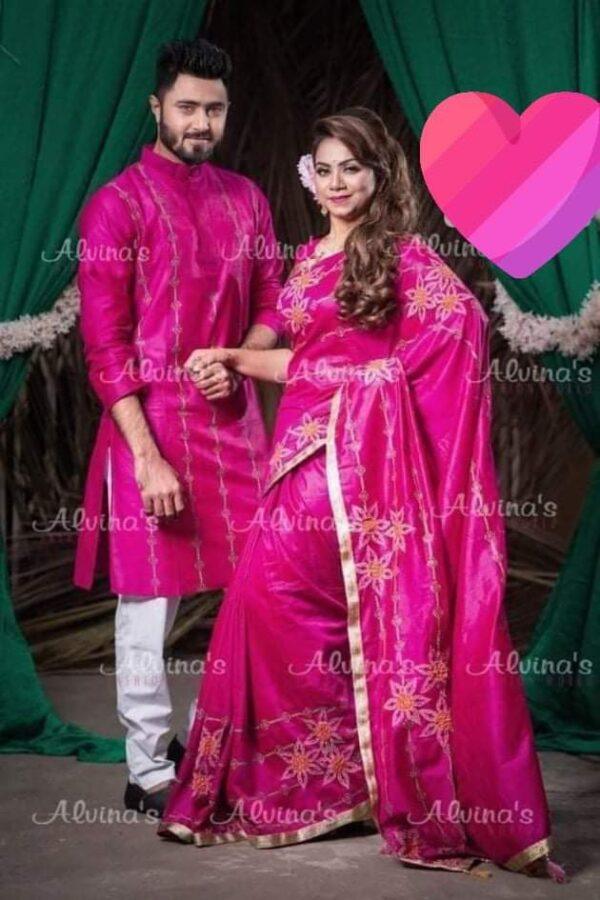 ☘ধুপিয়ান সিল্ক পাঞ্জাবি☘ধুপিয়ান সিল্ক শাড়ি
