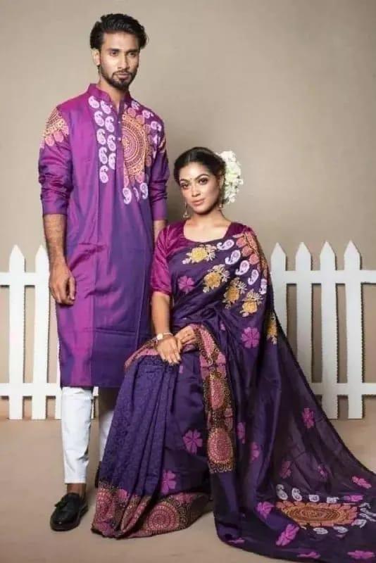 ☘ধুপিয়ান সিল্ক পাঞ্জাবি☘ধুপিয়ান সিল্ক শাড়ি