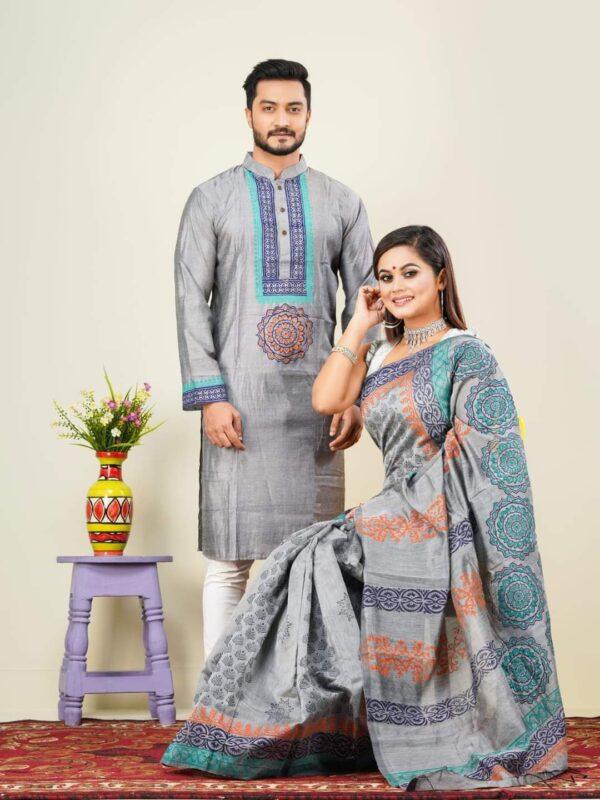 ☘ধুপিয়ান সিল্ক পাঞ্জাবি☘ধুপিয়ান সিল্ক শাড়ি