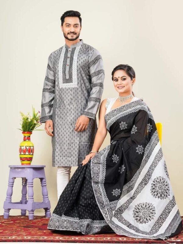 ☘ধুপিয়ান সিল্ক পাঞ্জাবি☘ধুপিয়ান সিল্ক শাড়ি