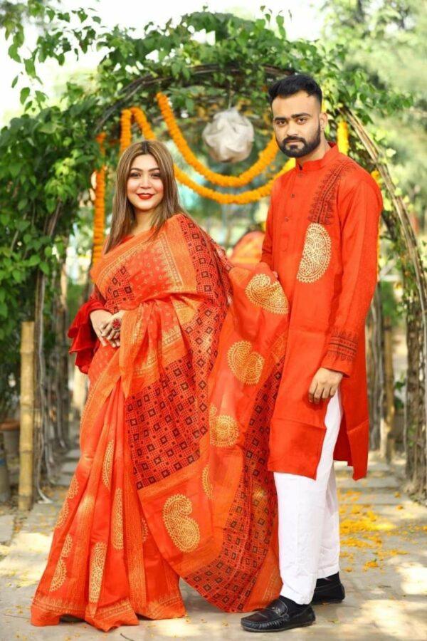 ☘ধুপিয়ান সিল্ক পাঞ্জাবি☘ধুপিয়ান সিল্ক শাড়ি