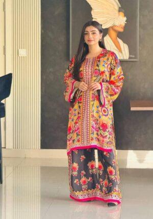 Check and sleek majolica print co ord set