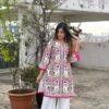 Check and sleek majolica print co ord set