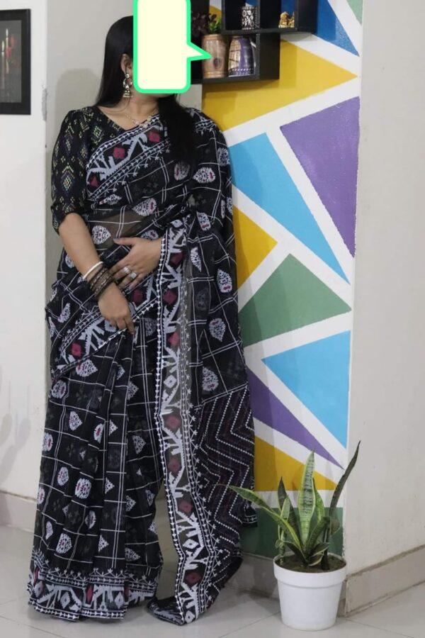 হাফ সিল্ক শাড়ি