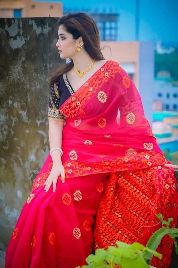 হাফ সিল্ক শাড়ি