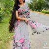 Hand Print Half Silk Sharee