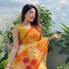 Hand Print Half Silk Sharee