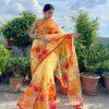 Hand Print Half Silk Sharee