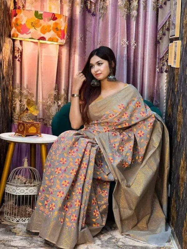 Premium Quality  Half Silk Shari