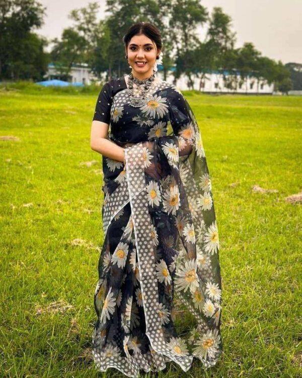 Premium Quality  Half Silk Shari