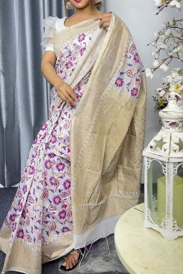 Premium Quality  Half Silk Shari