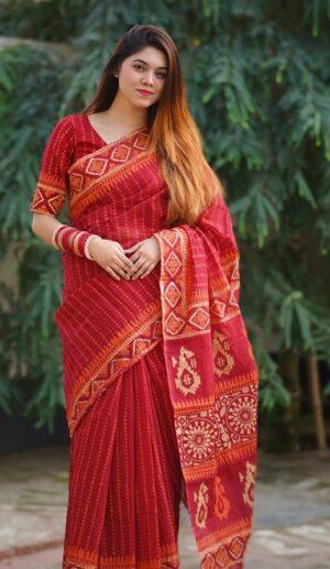 প্রিমিয়াম সেমি মসলিন শাড়ি
