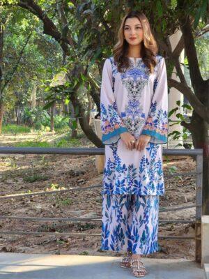 Check and sleek majolica print co ord set