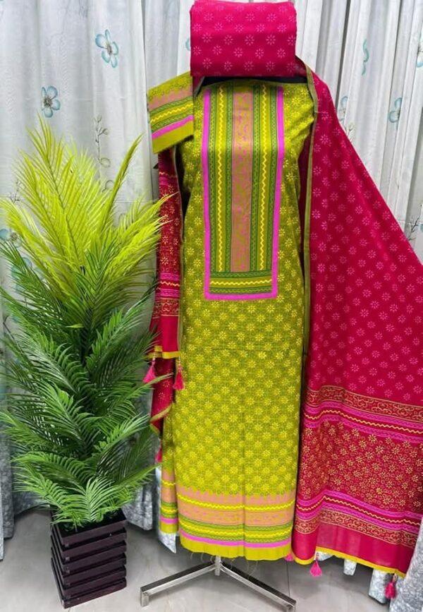 ভিআইপি ব্লক প্রিন্ট থ্রি পিস