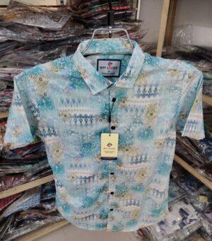 Luxury China Magnet Cotton Signature Half Sleeve Print Shirt