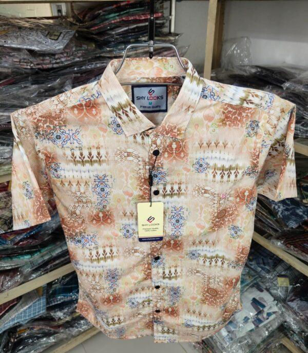 Luxury China Magnet Cotton Signature Half Sleeve Print Shirt