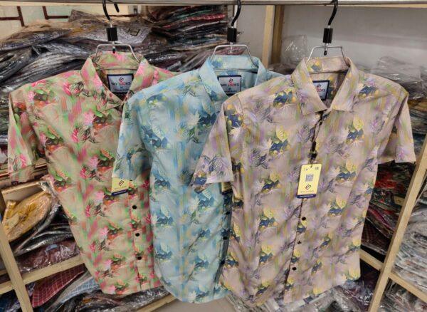Luxury China Magnet Cotton Signature Half Sleeve Print Shirt