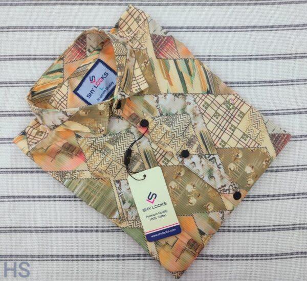 Luxury China Magnet Cotton Signature Half Sleeve Print Shirt