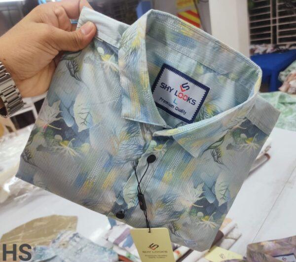 Luxury China Magnet Cotton Signature Half Sleeve Print Shirt
