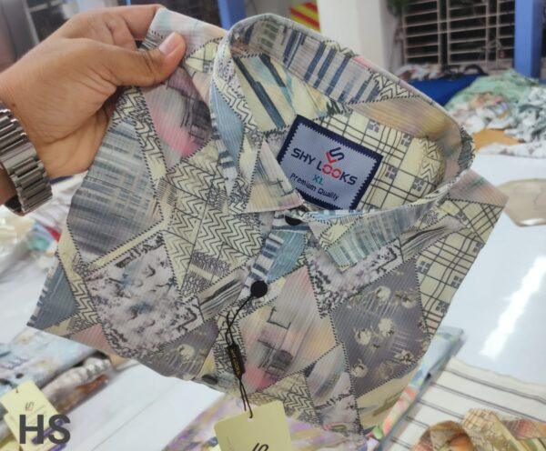 Luxury China Magnet Cotton Signature Half Sleeve Print Shirt