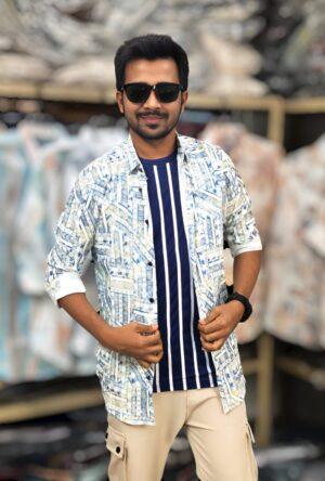 Luxury Popcorn full Sleeve Print Shirt