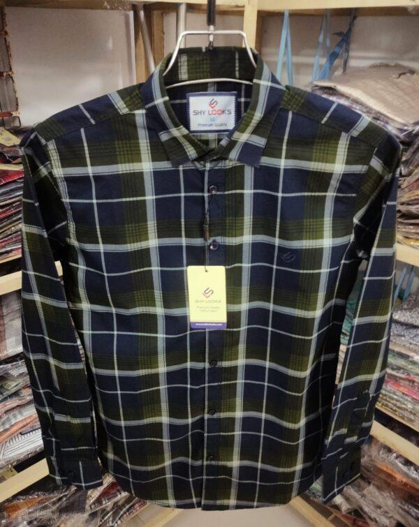 Indian Premium Cotton Double Part Check Shirt (full sleeve)