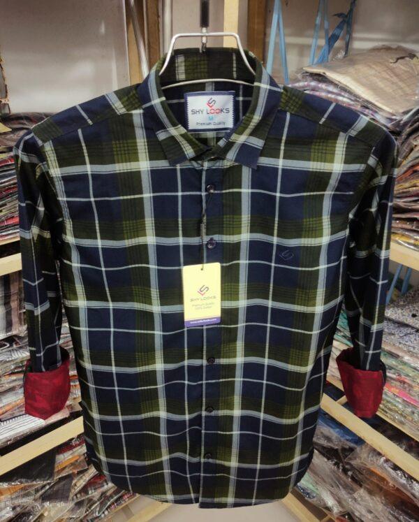 Indian Premium Cotton Double Part Check Shirt (full sleeve)