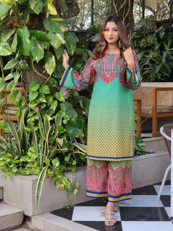 Check and sleek majolica print co ord set