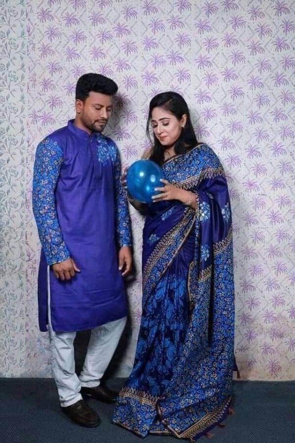 স্টাইল আর রুচির সেরা মিশ্রণ নিয়ে এসেছে আমাদের ব্লু কাপল ড্রেস,