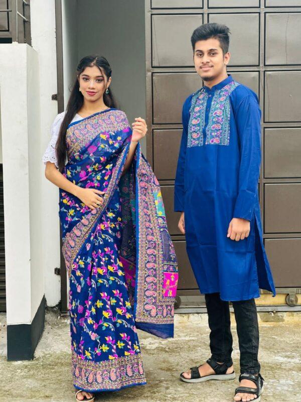 স্টাইল আর রুচির সেরা মিশ্রণ নিয়ে এসেছে আমাদের ব্লু কাপল ড্রেস,