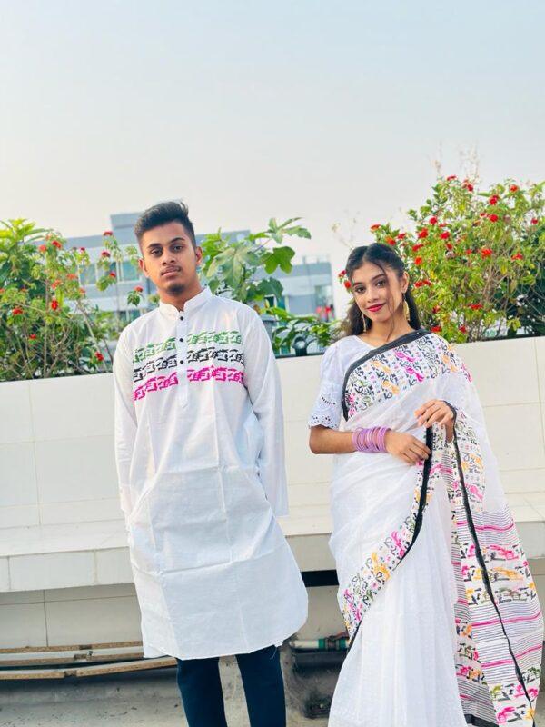 শুদ্ধতার প্রতিচ্ছবি সাদা কাপল ড্রেস!