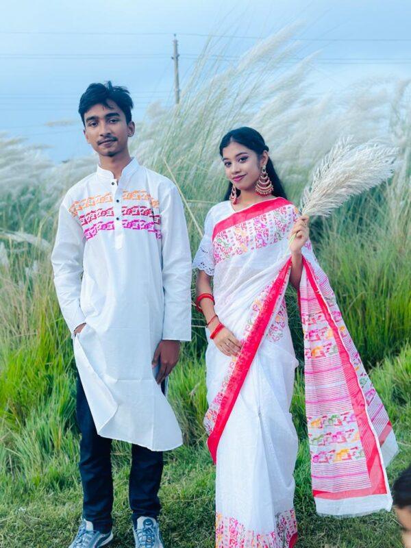 শুদ্ধতার প্রতিচ্ছবি সাদা কাপল ড্রেস!