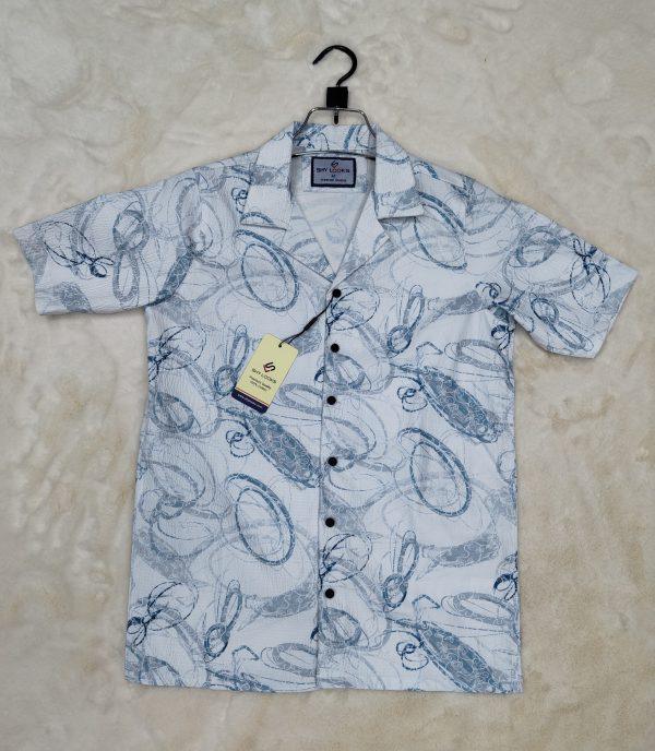 Trendy Popcorn Dropped Shulder Half Sleeve Shirt